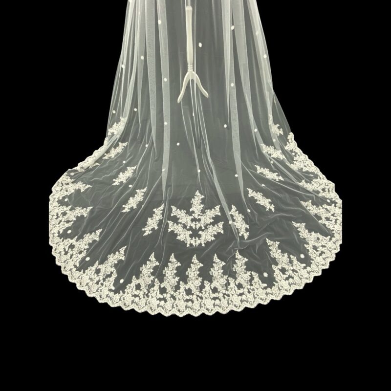 Floral Lace Bridal Cape - Image 2