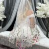 Handmade Botanical Veil - Fingertip Length - VO47F - Image 5