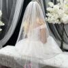 Glitter Tulle Fingertip length Veil - Image 10