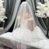Glitter Tulle Fingertip length Veil - Image 7