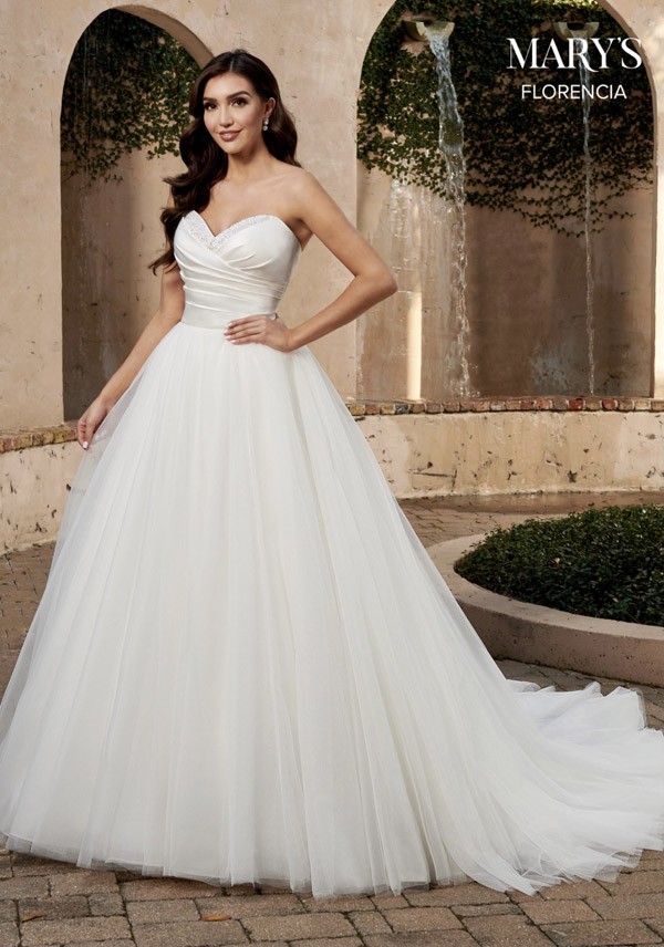 Model wears the MB3130 wedding gown by Mary’s Bridal