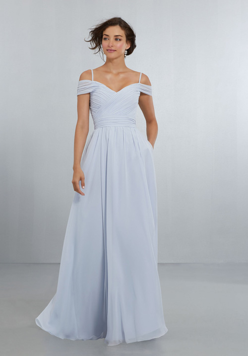 Model wearing Bridesmaids Dress 2022-03 50 stocked by Roberta's Bridal, Burslem