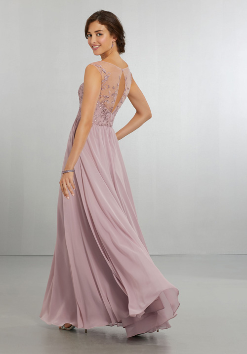 Model wearing Bridesmaids Dress 2022-09 15 stocked by Roberta's Bridal, Burslem