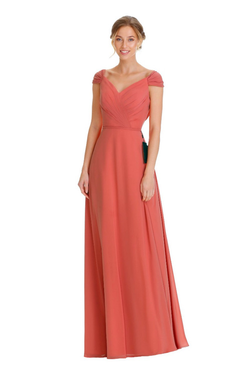 Model wearing Bridesmaids Dress 2022-12 23 stocked by Roberta's Bridal, Burslem