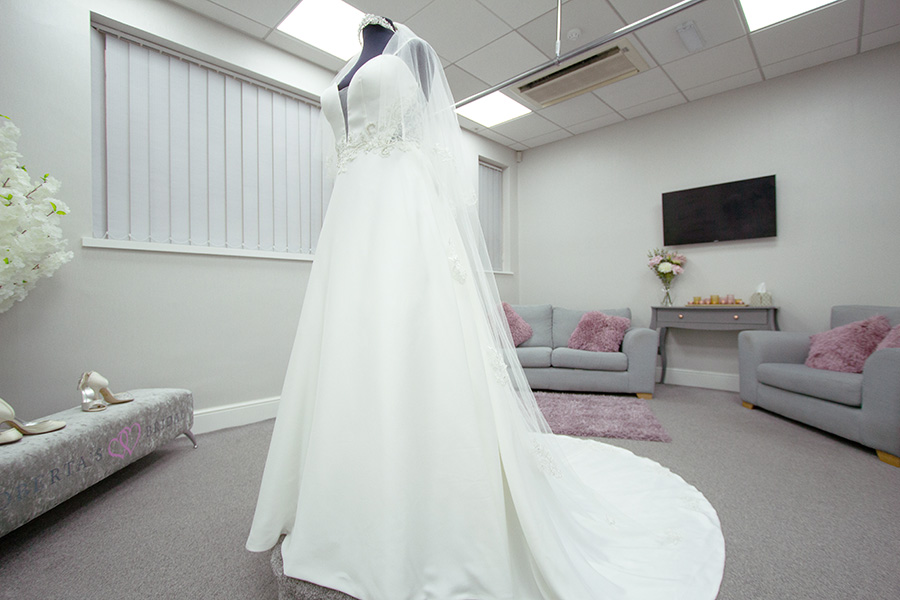 Full view of Bridal Dressing Room at Roberta's Bridal in Burslem, Stoke-on-Trent