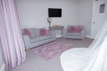 Dressing room seating inside Roberta's Bridal in Burslem, Stoke-on-Trent