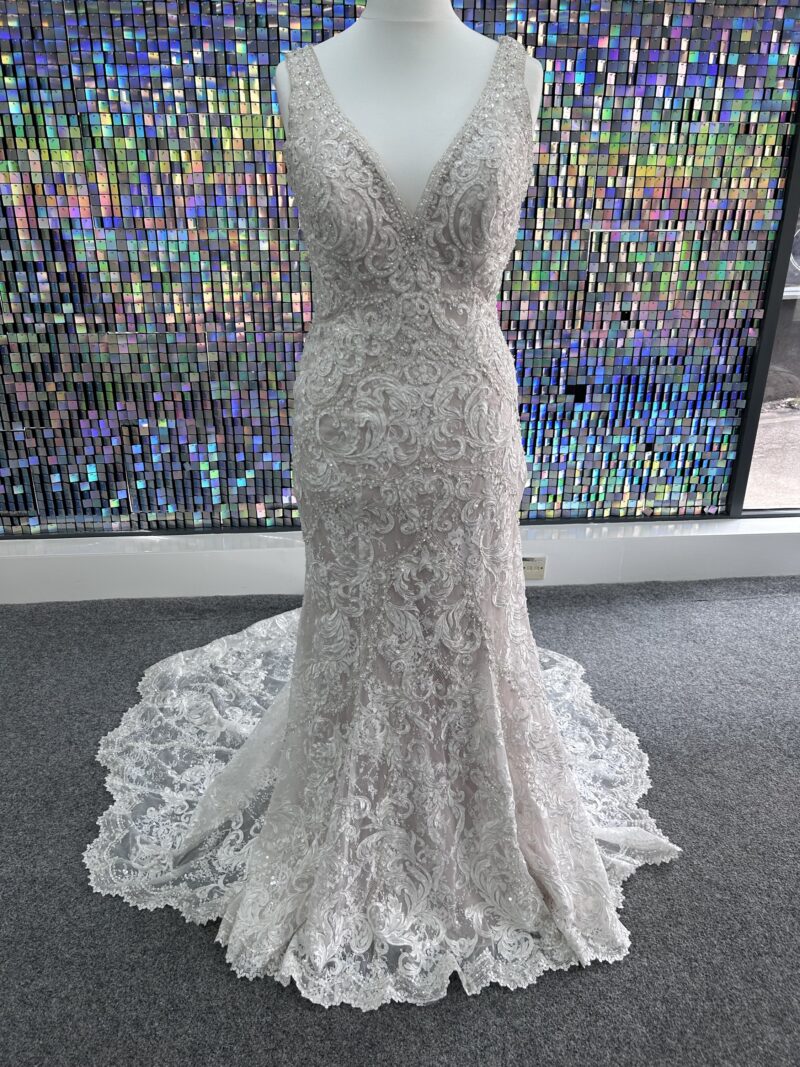Morilee - Leilah 8271 size 12 ivory/rose (ex sample) - Image 5