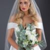 Glitter Tulle Fingertip length Veil