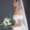 Glitter Tulle Fingertip length Veil - Image 3