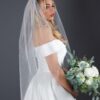 Glitter Tulle Fingertip length Veil - Image 6