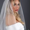 Glitter Tulle Fingertip length Veil - Image 5