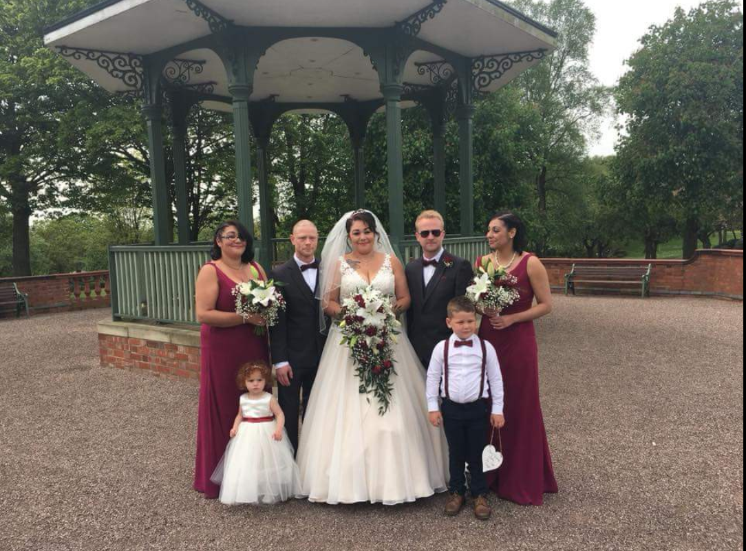 Louise Fallows with her wedding party